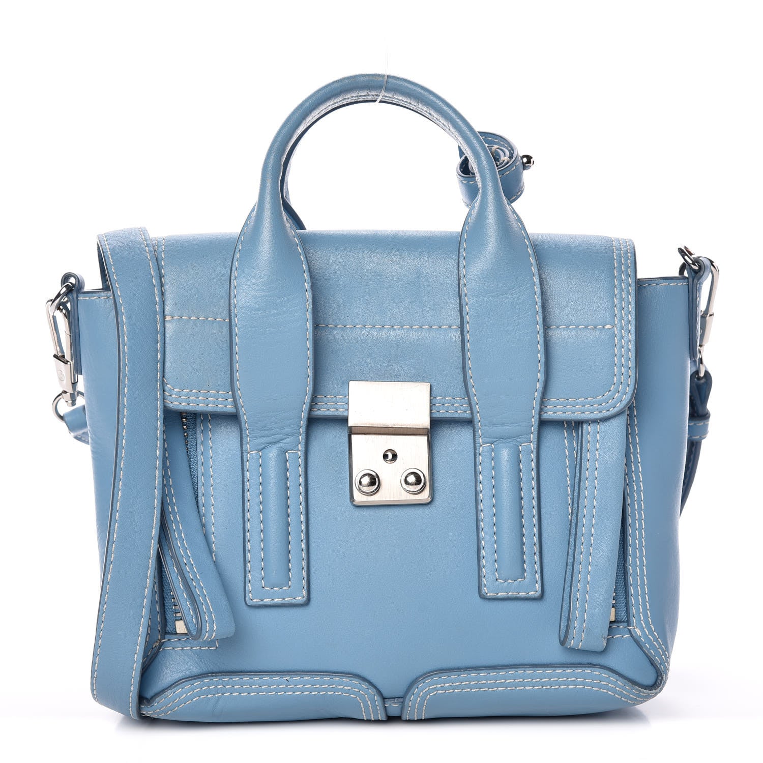 3.1 Phillip Lim 3.1 Smooth Calfskin Mini Pashli Satchel Powder Blue 1 of 21