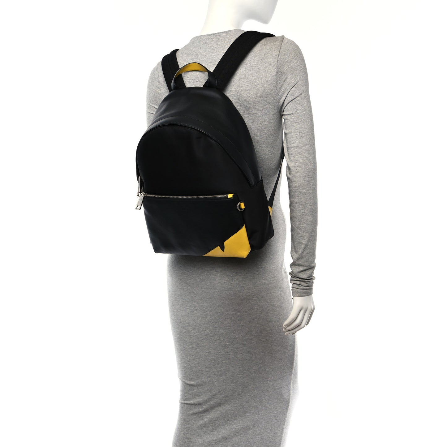 Nylon Vitello Grace Cruise Corner Bugs Pouch Pocket Backpack Black Sunflower