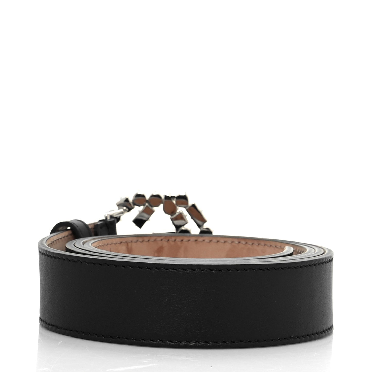 Calfskin Crystal Interlocking G Belt 105 42 Black