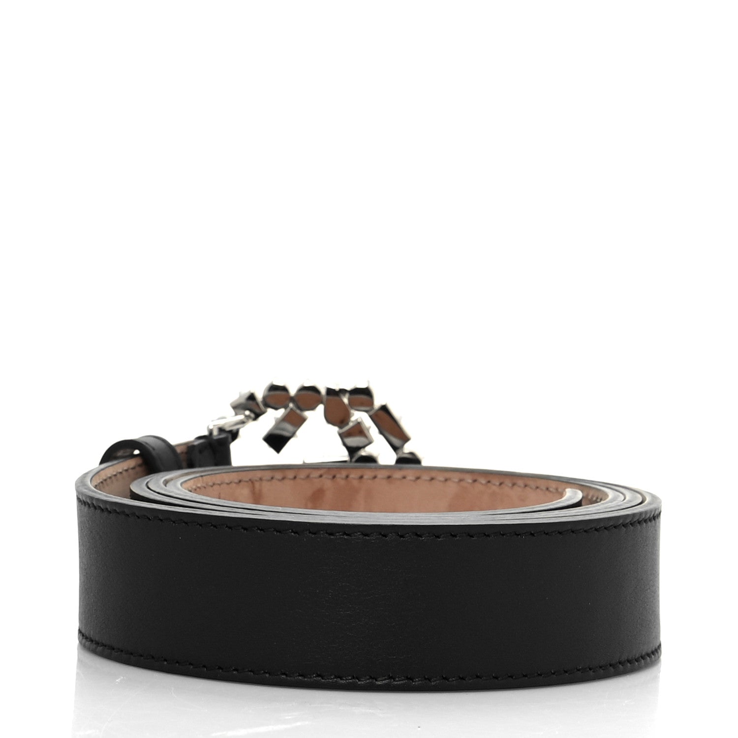 Gucci Calfskin Crystal Interlocking G Belt 105 42 Black 2 of 8