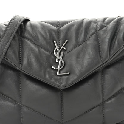 Saint Laurent Lambskin Quilted Toy Loulou Puffer Monogram Chain Satchel Fog 8 of 13
