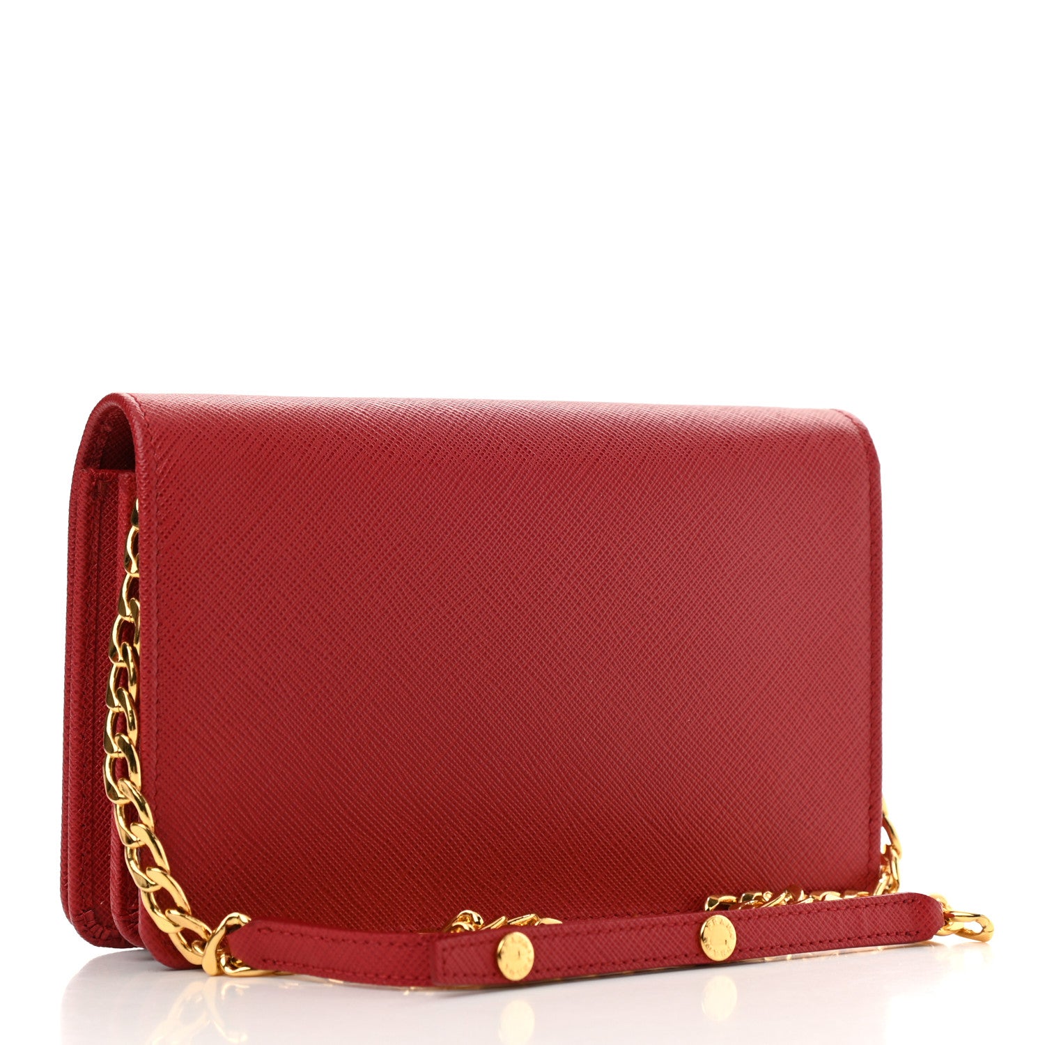 Prada Saffiano Bandoliera Flip Lock Chain Crossbody Bag Fuoco 2 of 9