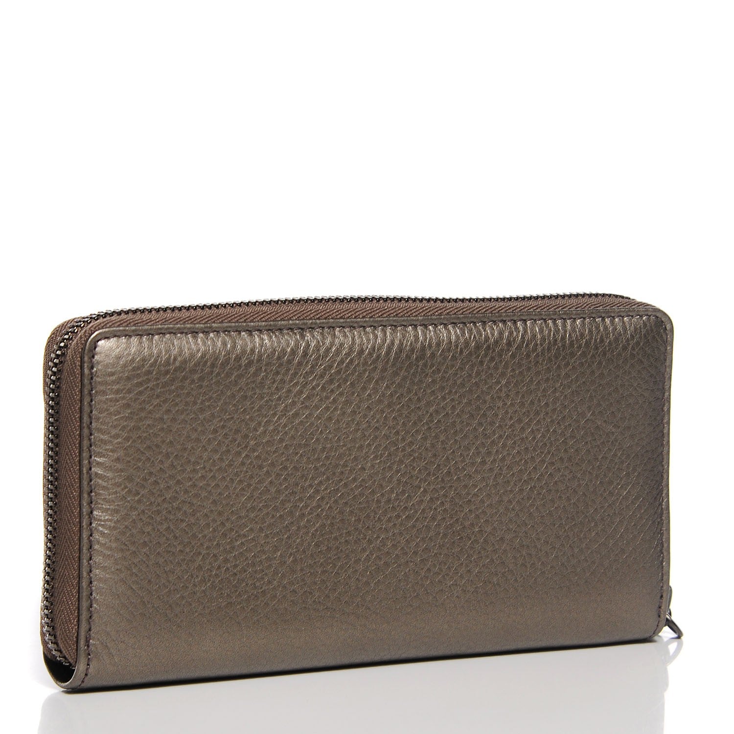 Gucci Metallic Pebbled Calfskin Soho Zip Around Wallet Sasso 3 of 7