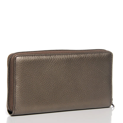 Gucci Metallic Pebbled Calfskin Soho Zip Around Wallet Sasso 3 of 7