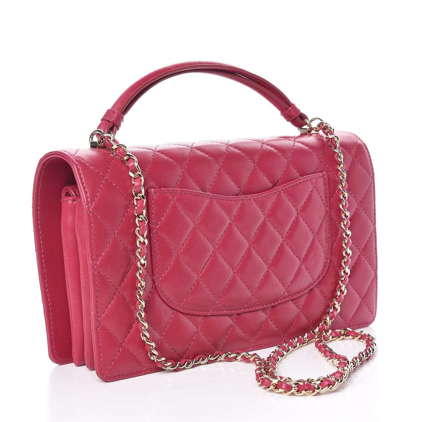 Lambskin Quilted Small Citizen Chic Flap Dark Pink