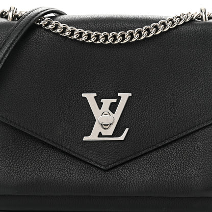 Louis Vuitton Soft Calfskin Mylockme Chain Bag BB Black 8 of 14