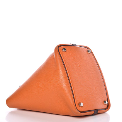 Hermes Taurillon Clemence Picotin 18 PM Orange H Havane 4 of 12