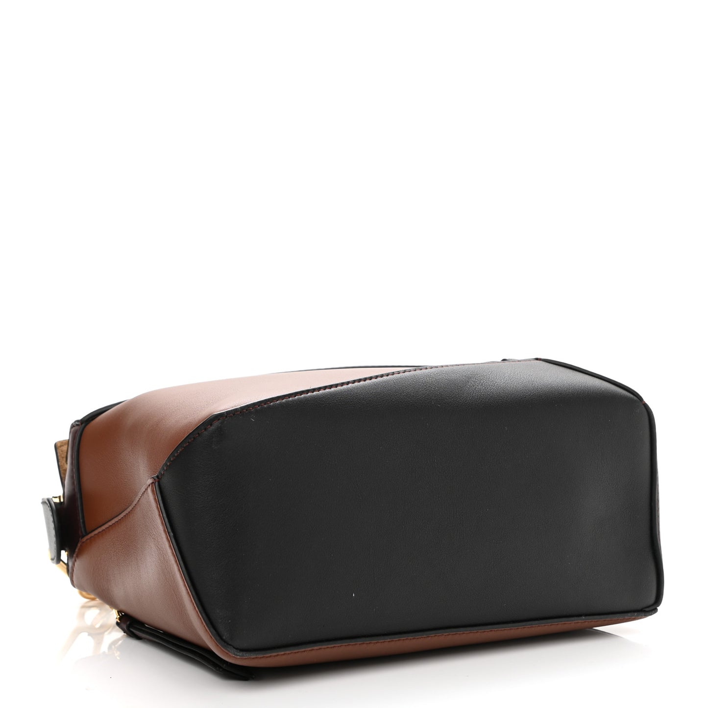 Calfskin Small Puzzle Edge Bag Black Prune Havana