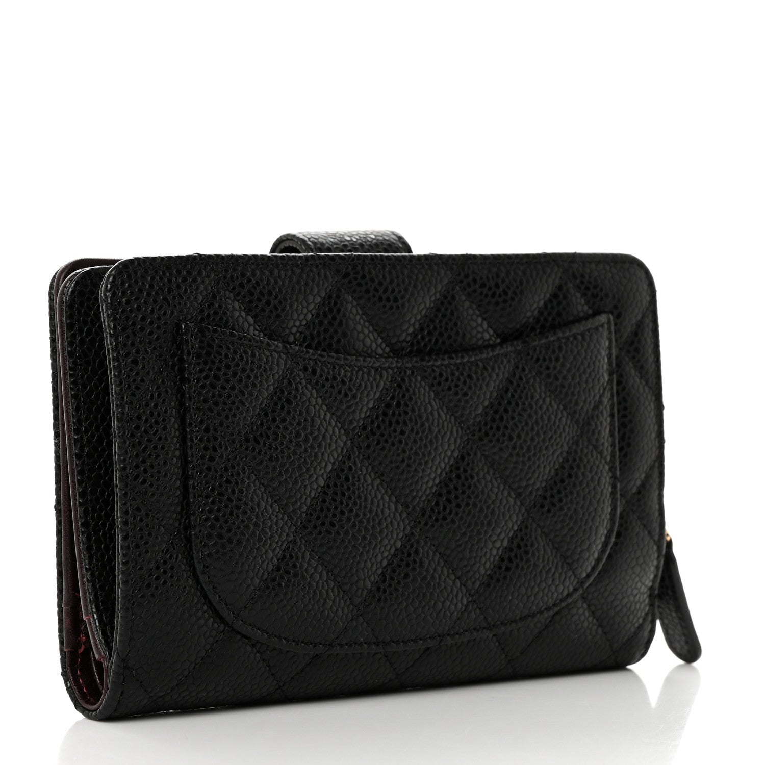Chanel Caviar Quilted Zipped Pocket Wallet Black 3 of 8