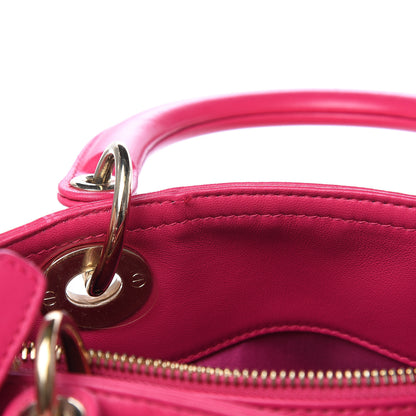Christian Dior Lambskin Cannage Mini Granville Polochon Fuchsia 16 of 16