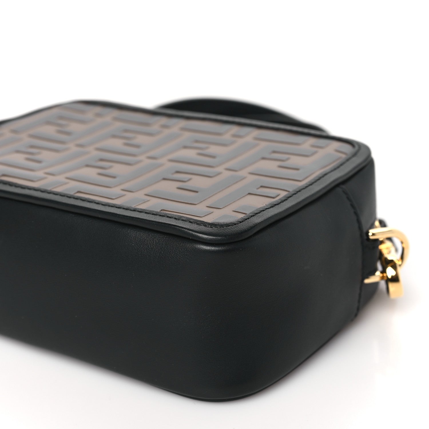 Fendi Vitello Century Bi-Color FF 1974 Embossed Mini Camera Case Maya Black 9 of 10