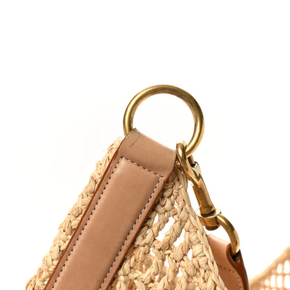 Saint Laurent Raffia Calfskin Oxalis Shoulder Bag Naturale Vintage Brown 12 of 13