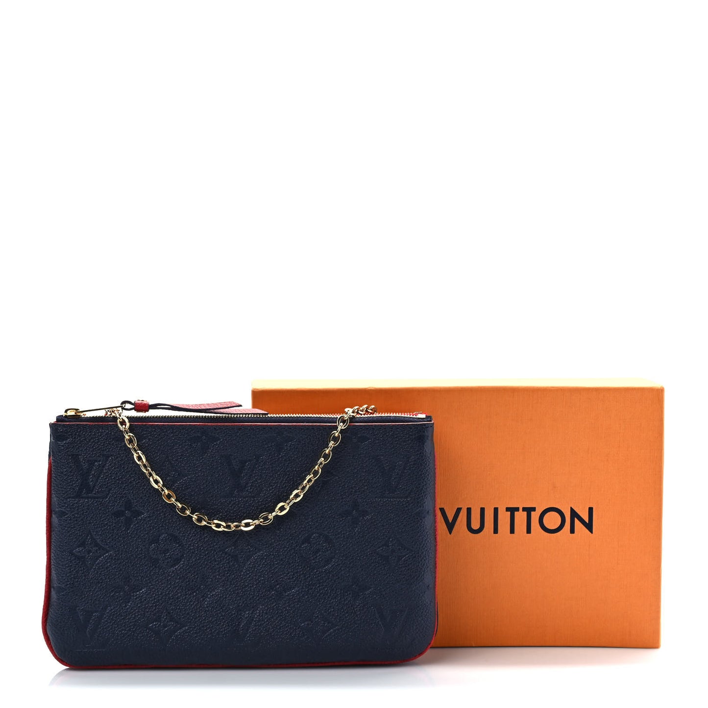 Empreinte Double Zip Pochette Marine Rouge