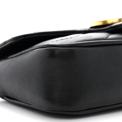 Gucci Calfskin Matelasse Super Mini GG Marmont Shoulder Bag Black 9 of 10