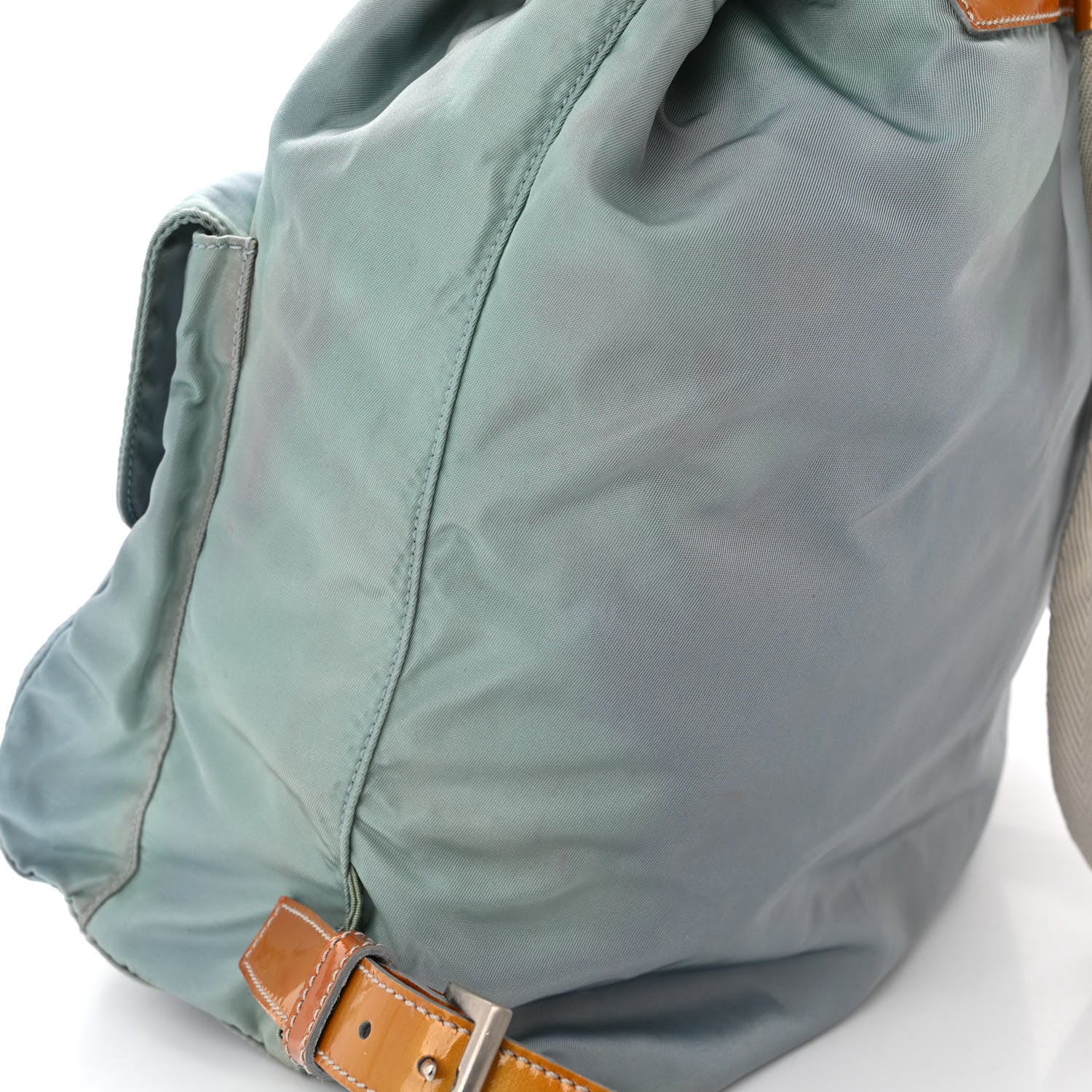 Prada Nylon Vela Patent Backpack Blue 12 of 12