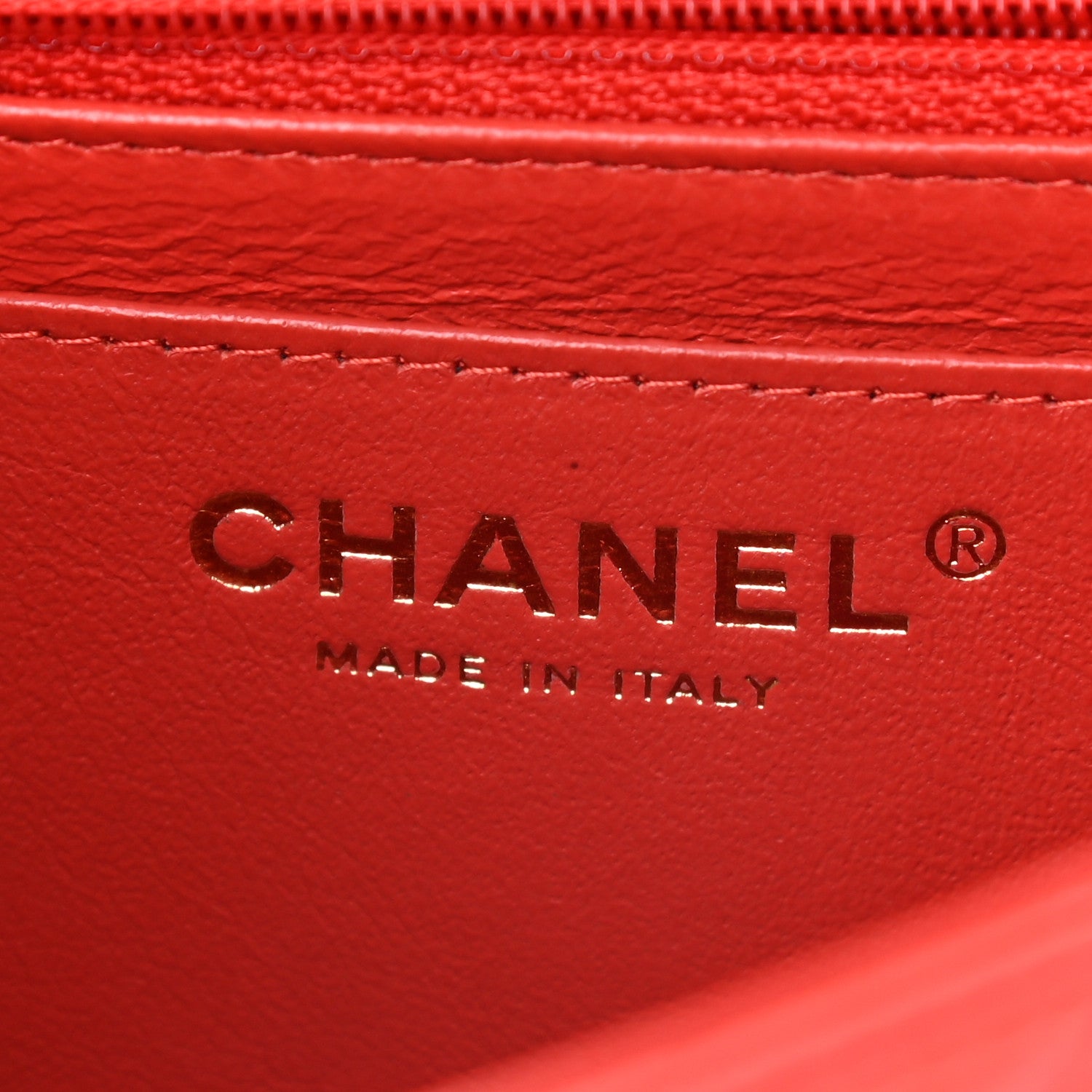 Chanel Lambskin Chevron Quilted Mini Rectangular Flap Red 6 of 9