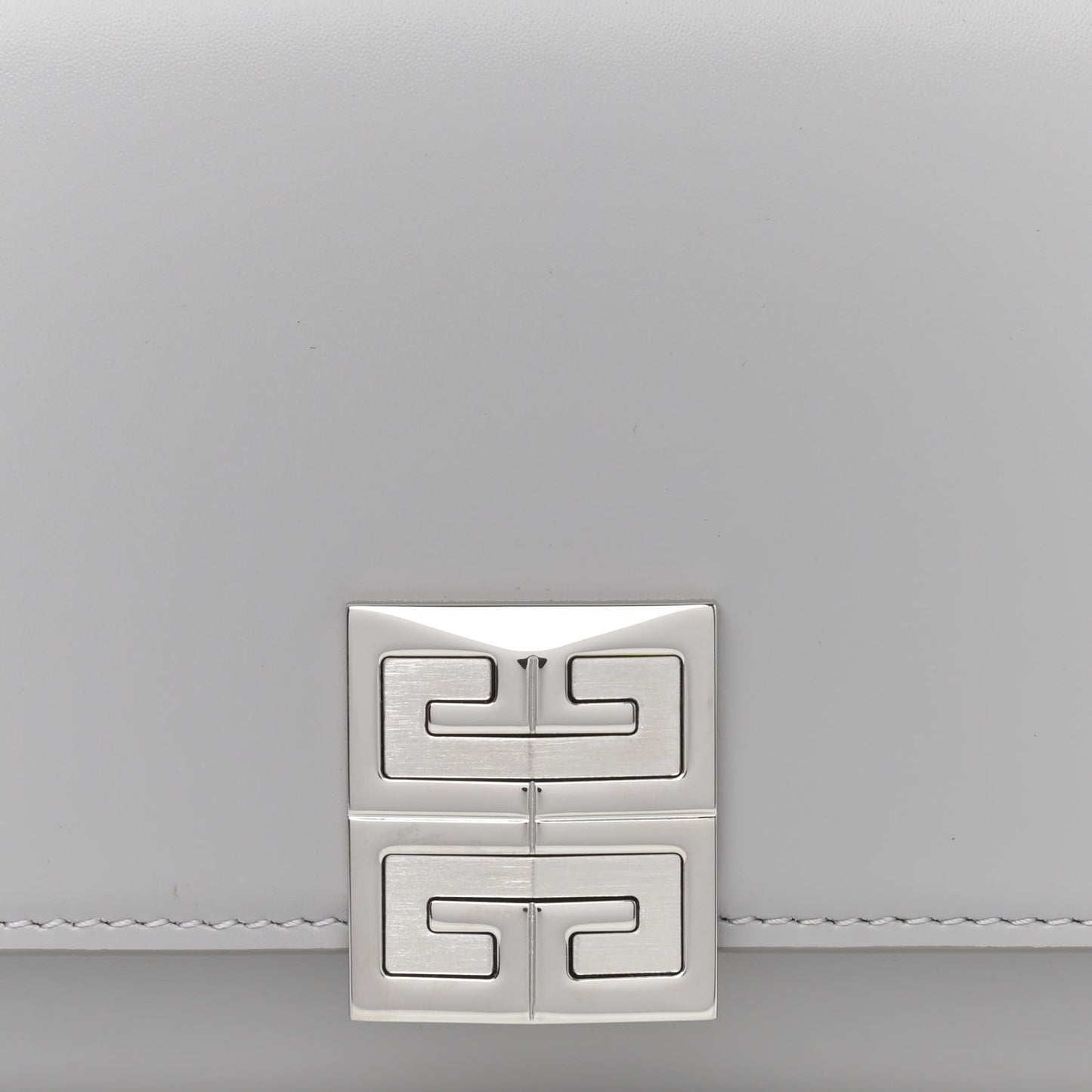 Calfskin 4G Wallet on Chain Cloud Grey