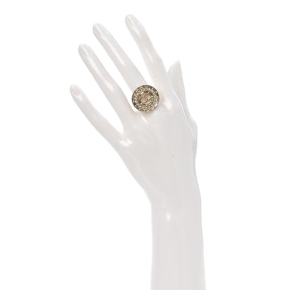 Chanel Crystal Pearl CC Ring 6.25 Gold 2 of 5