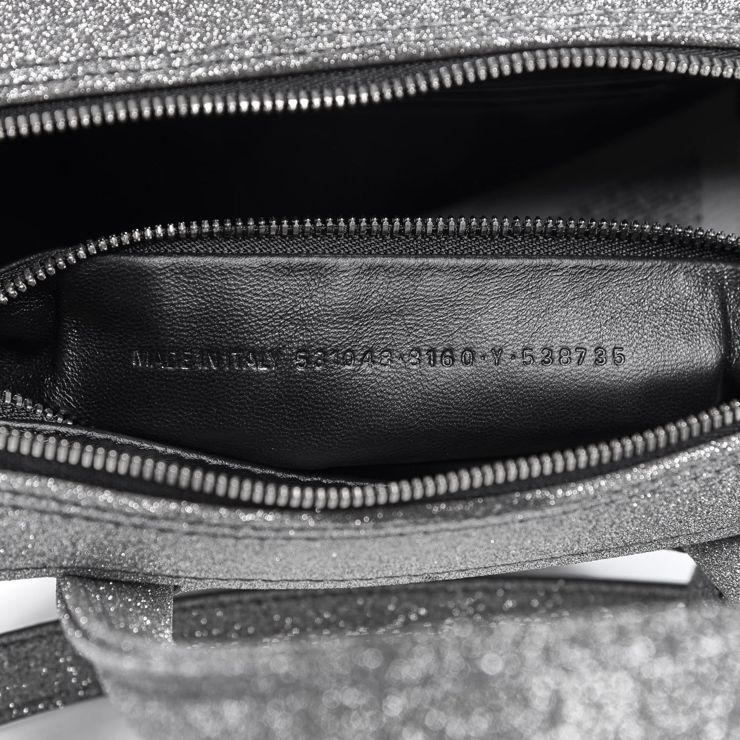 Glitter XS Triangle Duffle Argent Black