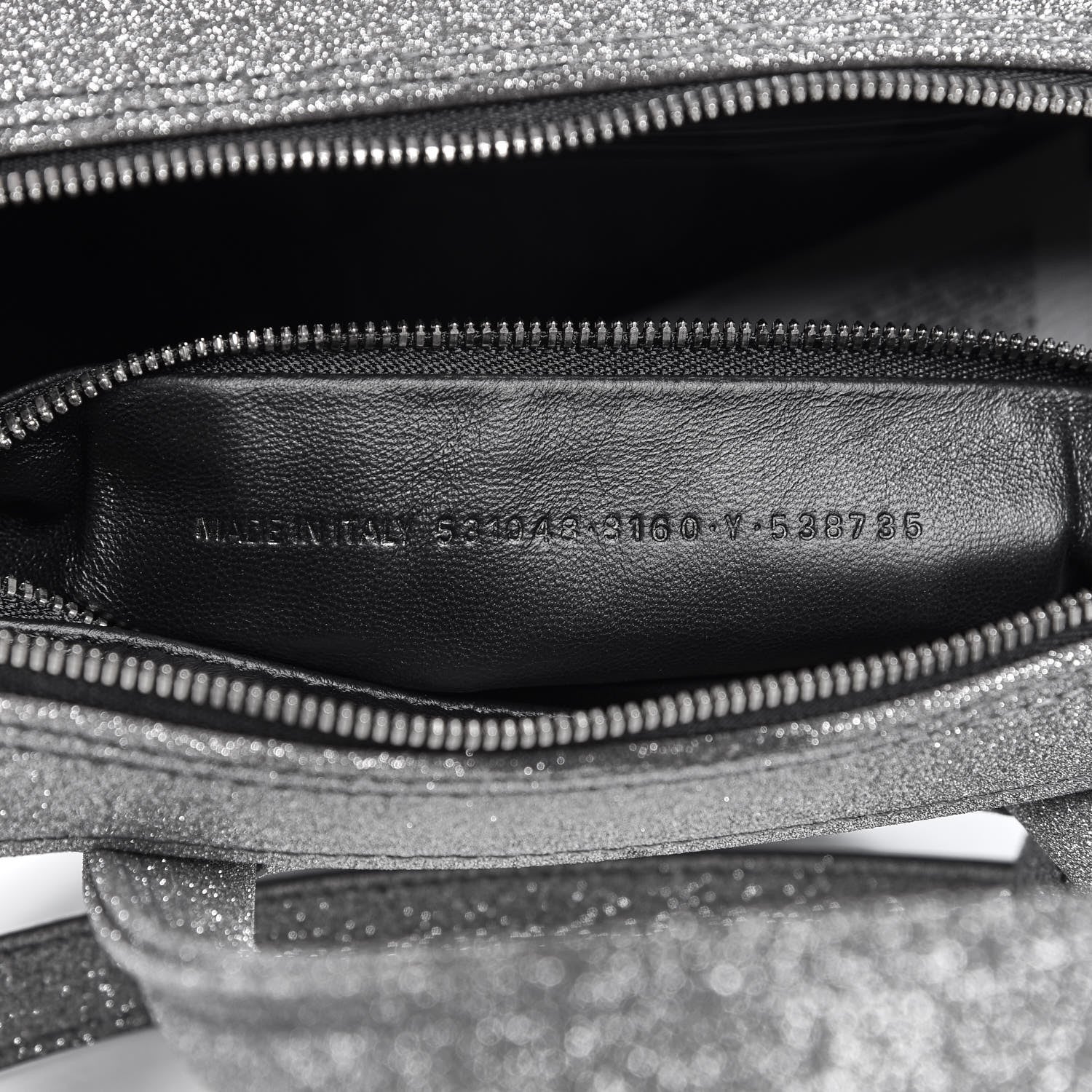 Balenciaga Glitter XS Triangle Duffle Argent Black 7 of 10