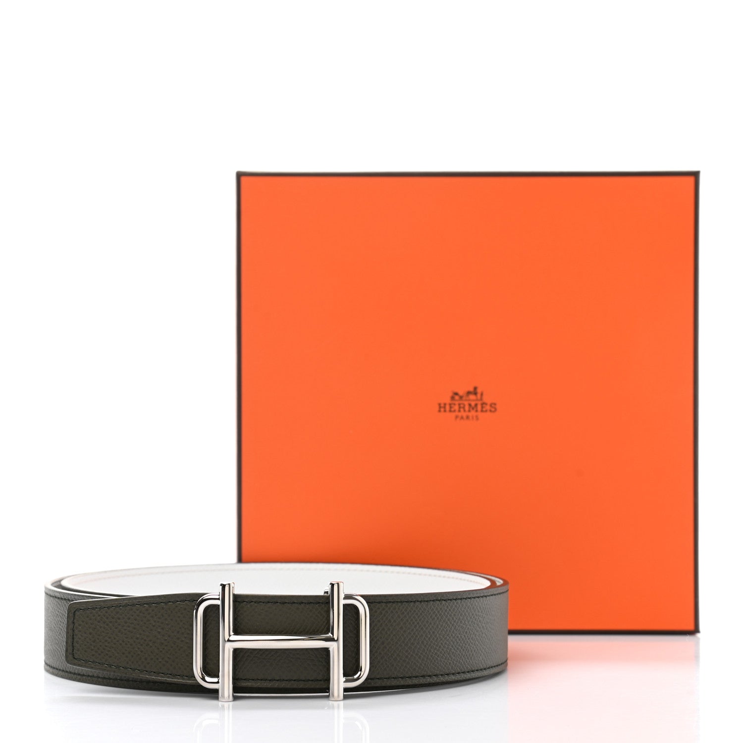 Hermes Epsom 32mm Royal Belt 95 Etain White 6 of 6