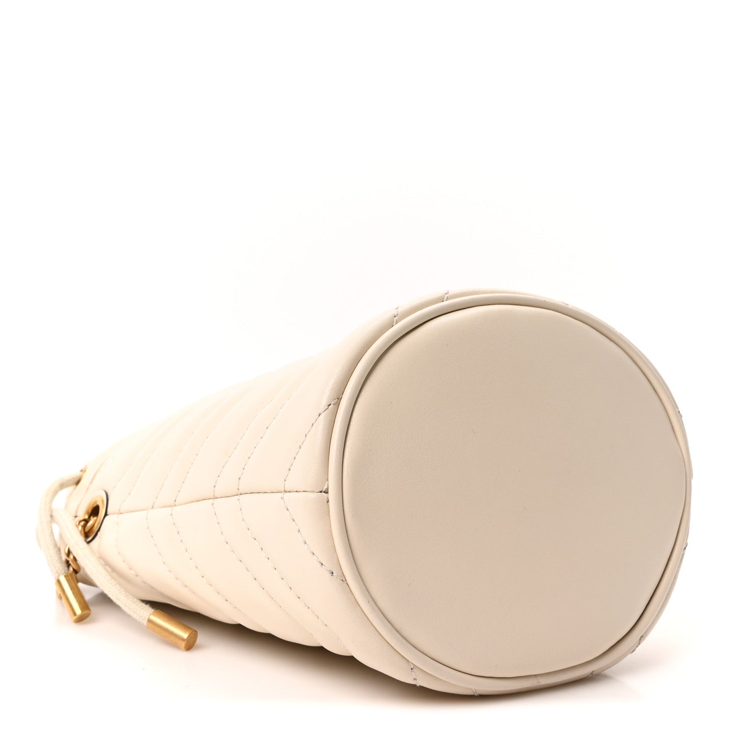 Calfskin Matelasse Mini GG Marmont 2.0 Bucket Bag White