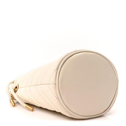 Gucci Calfskin Matelasse Mini GG Marmont 2.0 Bucket Bag White 4 of 9