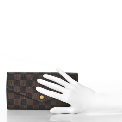 Louis Vuitton Damier Ebene Sarah Wallet NM 2 of 9