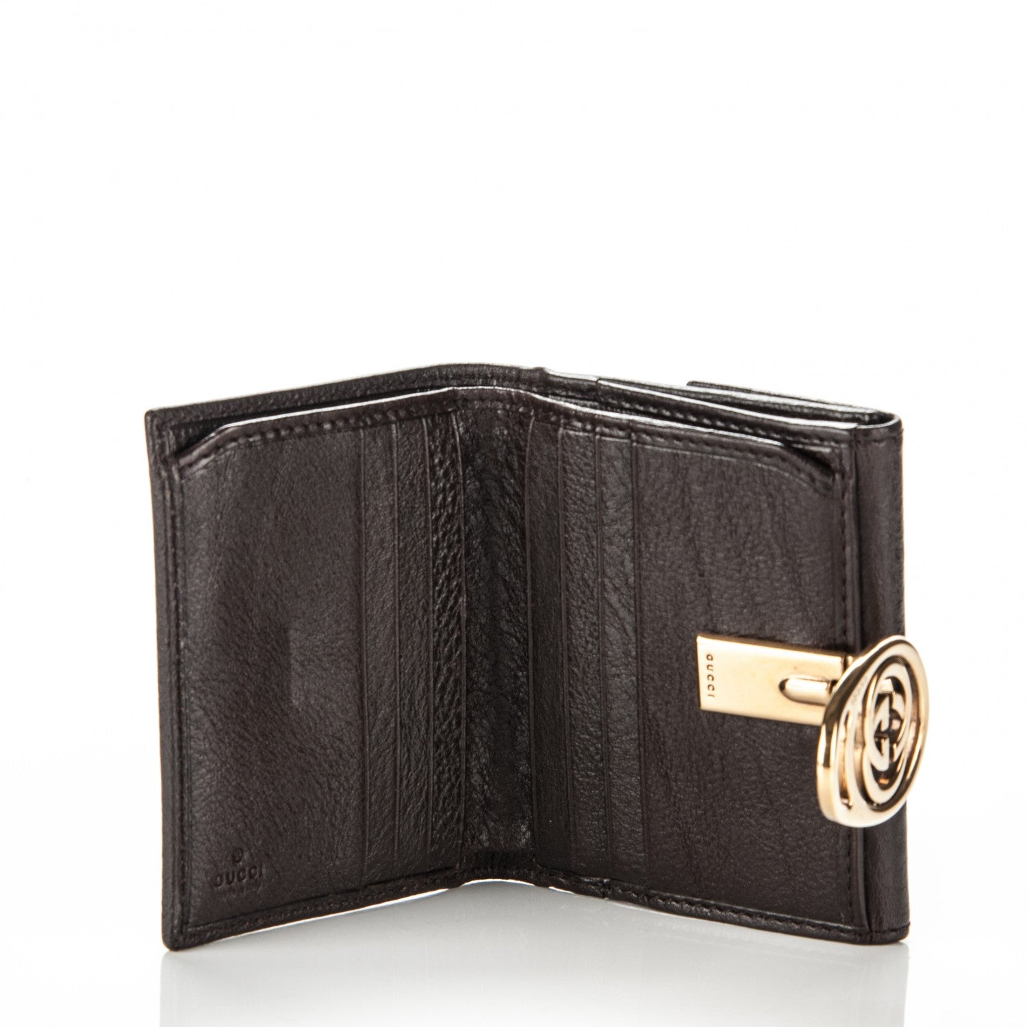 Gucci Monogram Interlocking Icon French Flap Wallet Dark Brown 5 of 7