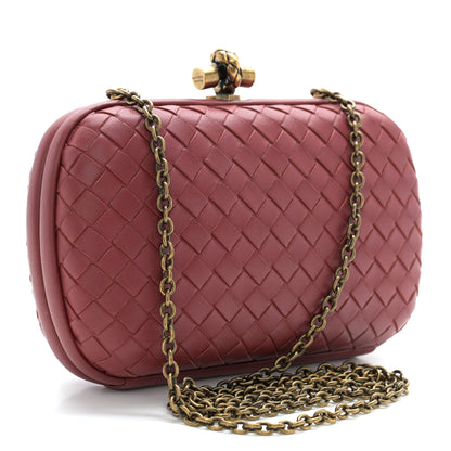 Bottega Veneta Nappa Intrecciato Chain Knot Clutch China Red 2 of 8