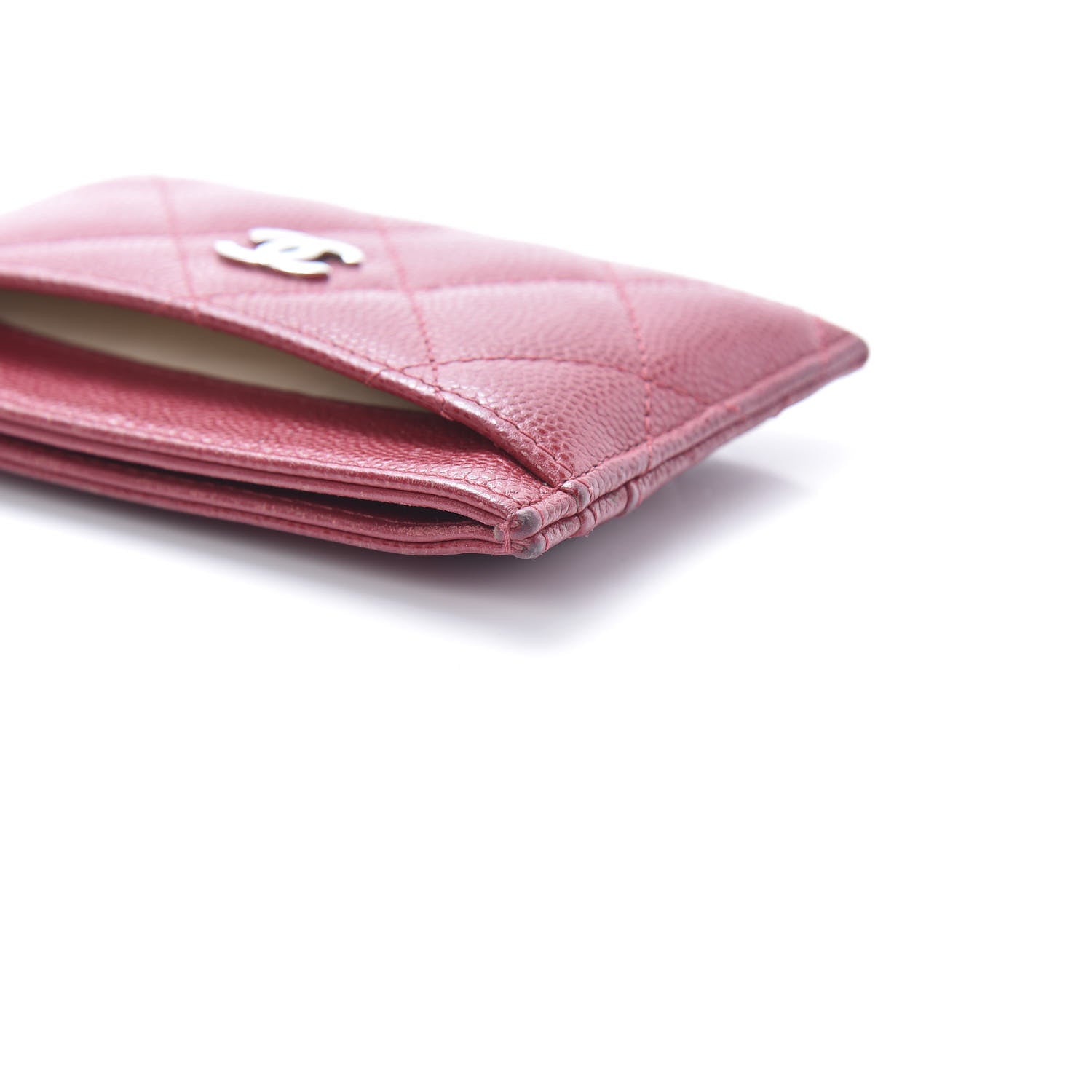 Chanel Caviar Quilted Card Holder Dark Pink 13 of 15