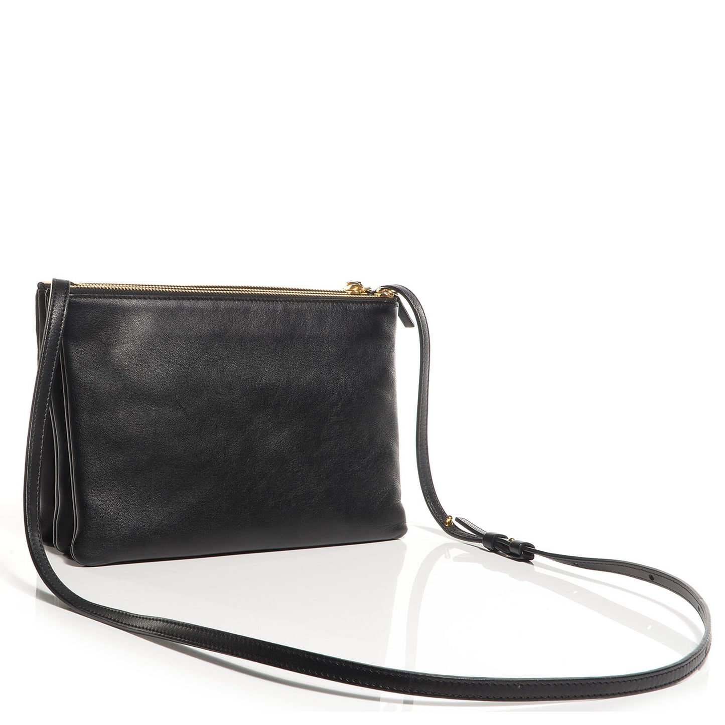 Lambskin Large Trio Crossbody Bag Black