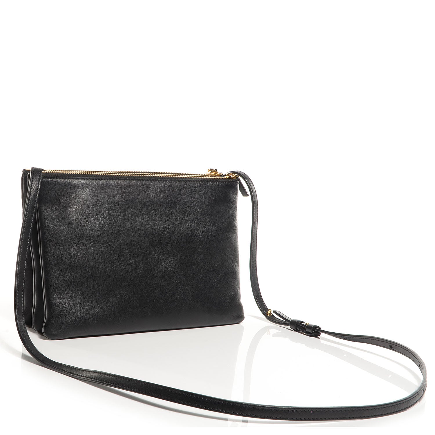 Celine Lambskin Large Trio Crossbody Bag Black 3 of 8