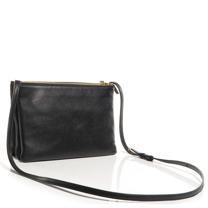 Celine Lambskin Large Trio Crossbody Bag Black 3 of 8