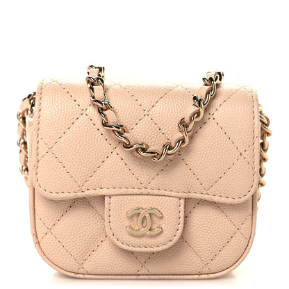 Chanel Caviar Quilted Mini Clutch With Chain Light Beige 1 of 10