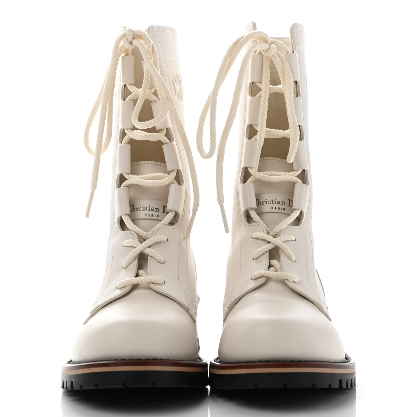 Calfskin Dior Quest 35mm Hiking Boots 36.5 Off White