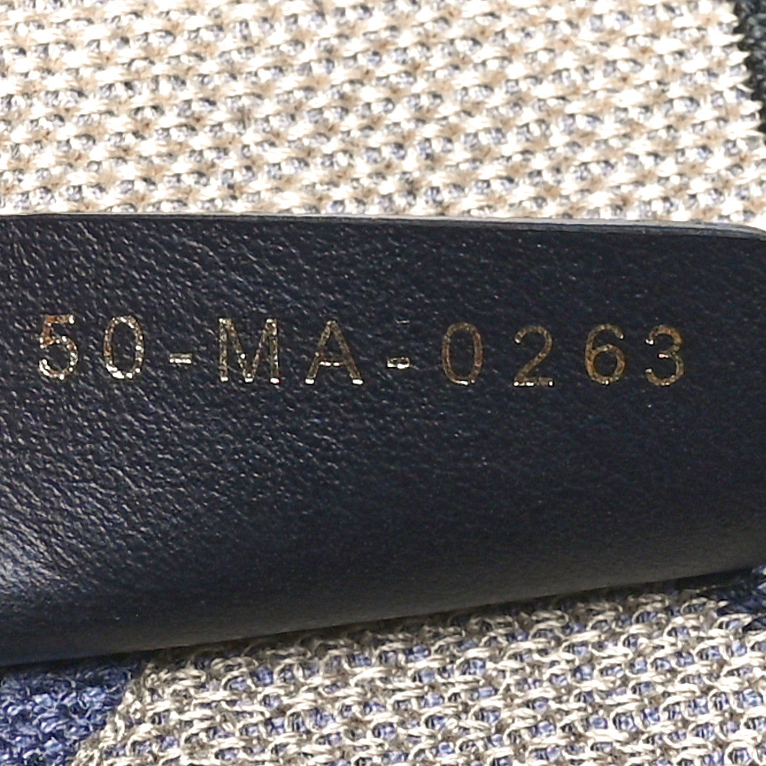 Christian Dior Canvas Macrocannage Embroidered Large Book Tote Beige Blue 6 of 9