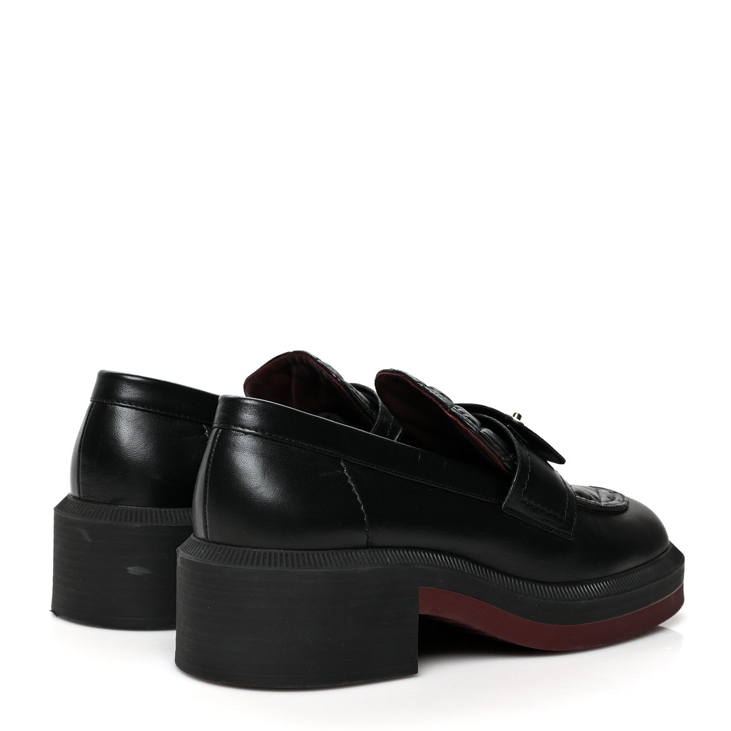 Chanel Lambskin Quilted CC Turnlock Loafers 37 Black 4 of 8