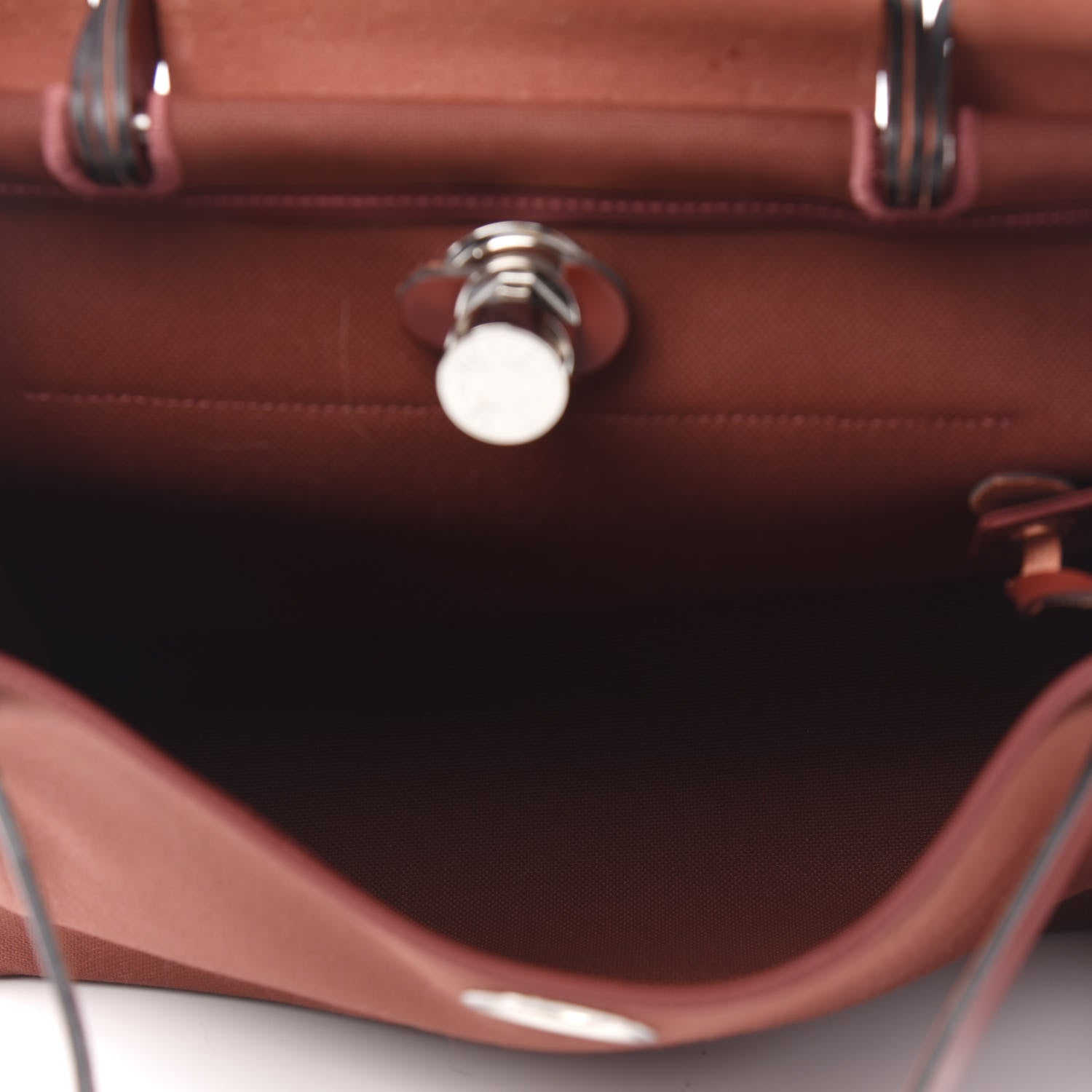 Hermes Vache Hunter Toile Herbag Zip 31 PM Rouge H 6 of 10