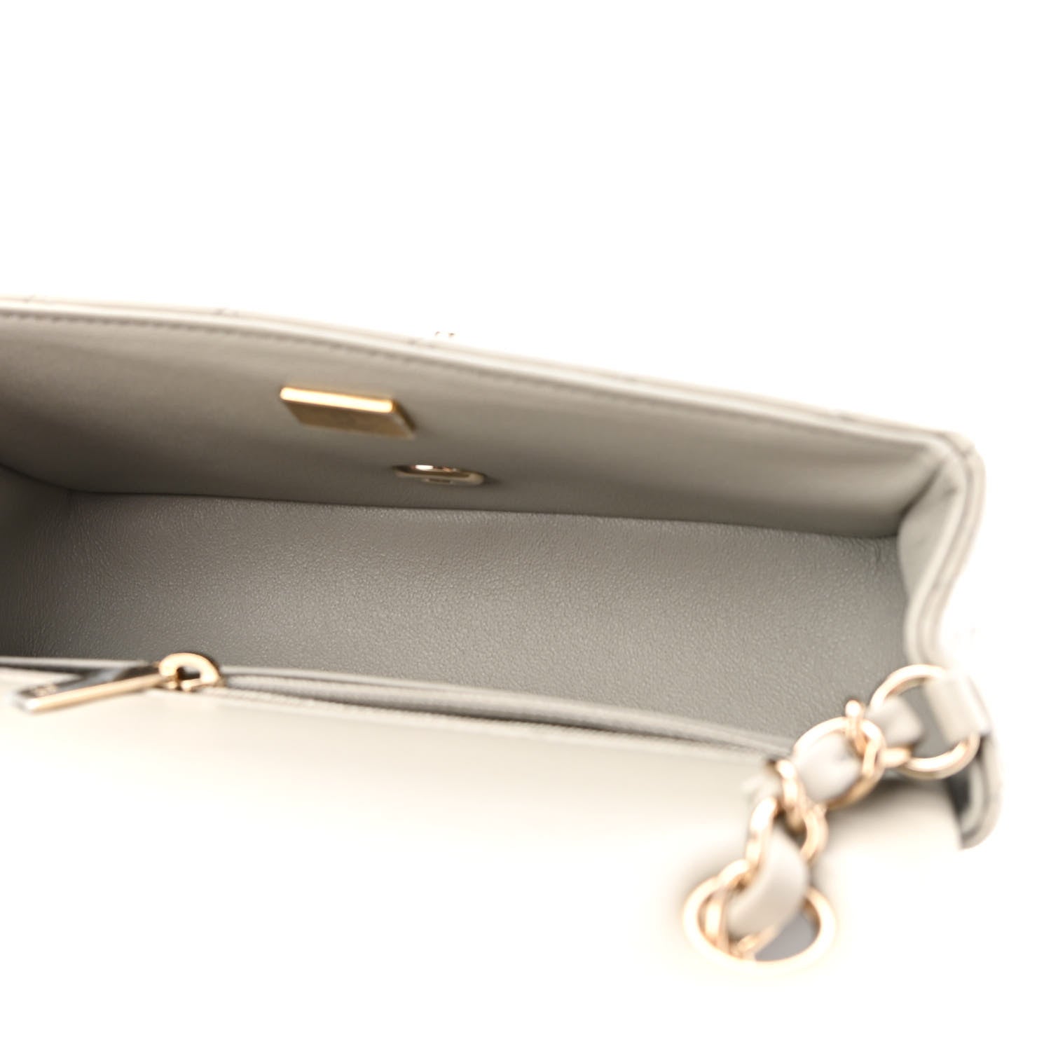 Chanel Lambskin Quilted Mini Rectangular Flap Grey 5 of 9