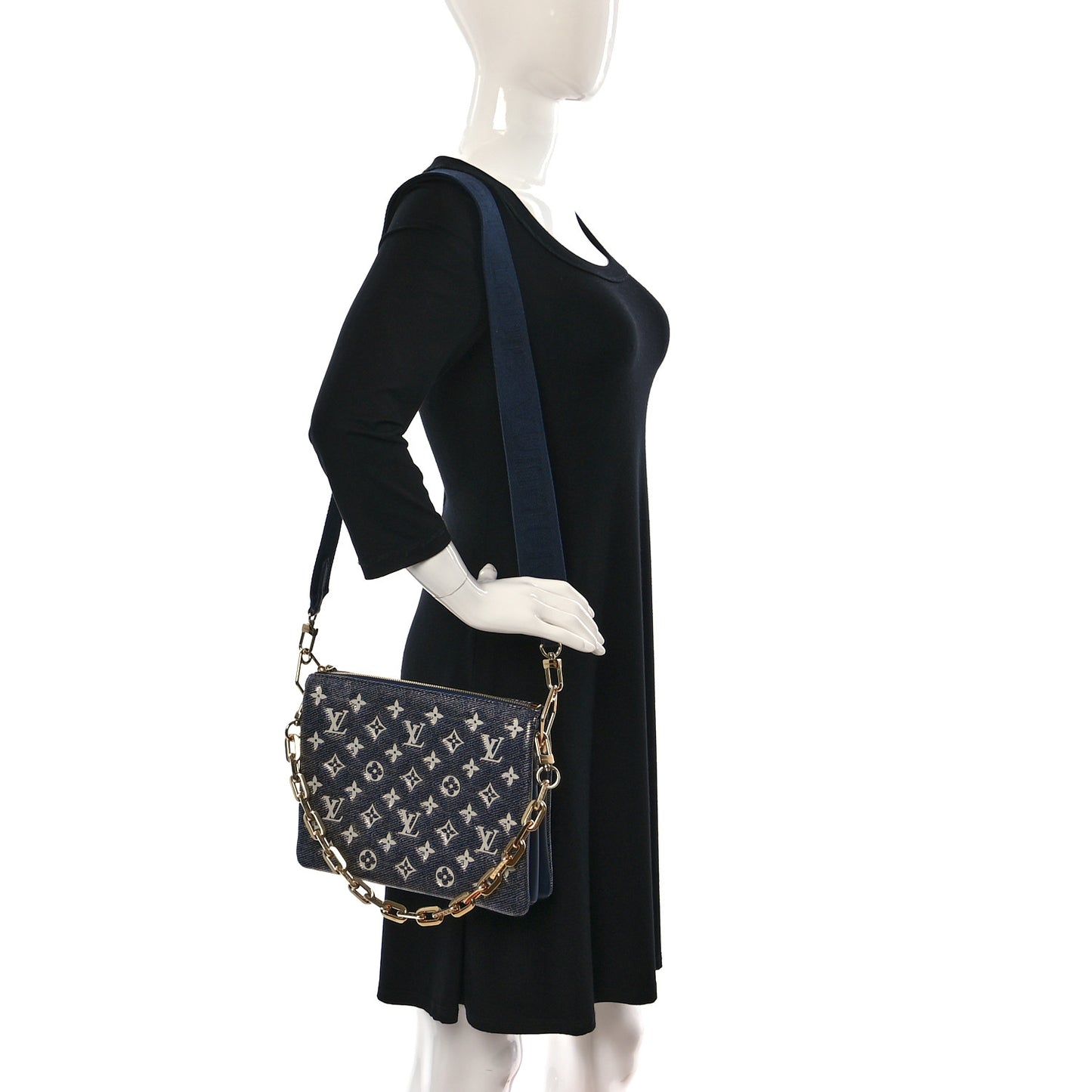 Lambskin Printed Monoglam Coussin PM Blue