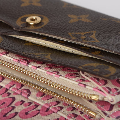 Louis Vuitton Monogram Leopard Sarah Wallet Blanc Corail 8 of 9