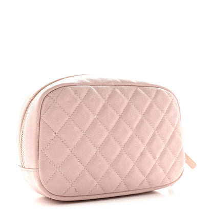 Chanel Caviar Quilted Medium Curvy Pouch Cosmetic Case Light Pink 3 of 7