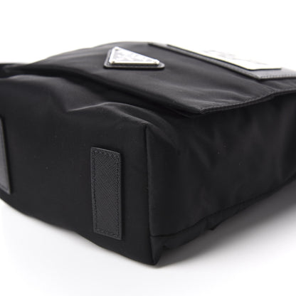 Prada Tessuto Nylon Saffiano Racing Logo Flat Messenger Bag Black 7 of 10