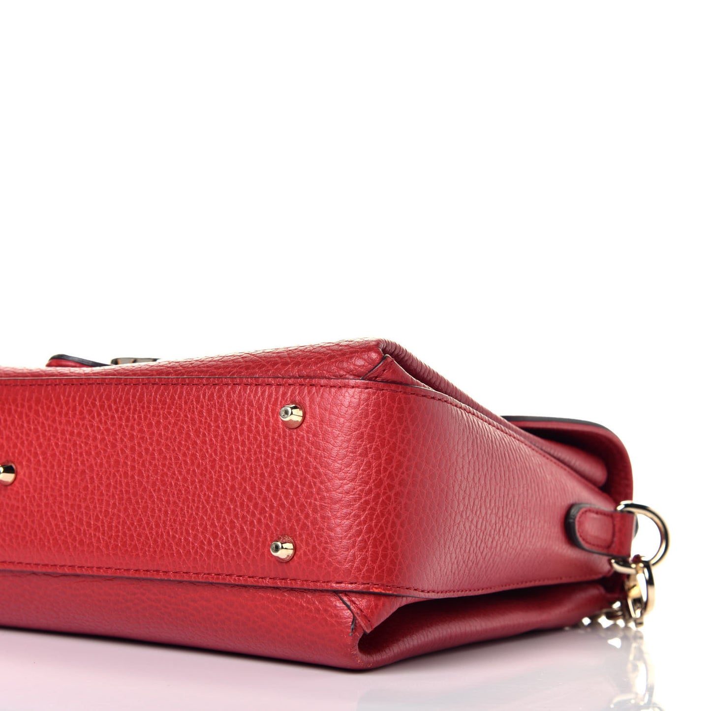 Dollar Calfskin Interlocking G Top Handle Shoulder Bag Red