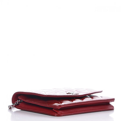 Chanel Patent Quilted Brilliant Wallet On Chain WOC Red 4 of 9