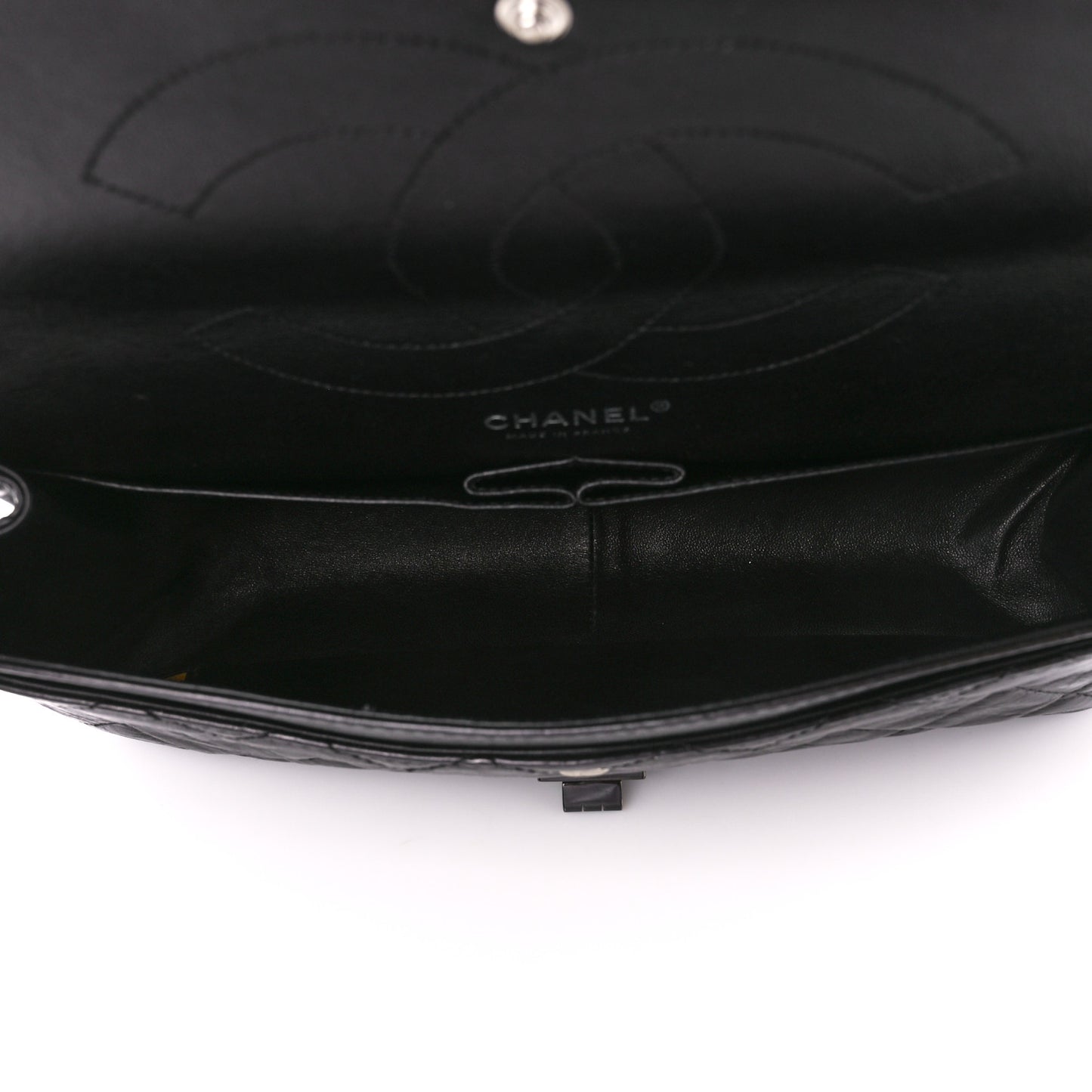 Metallic Aged Calfskin Quilted 2.55 Reissue 227 Flap So Black
