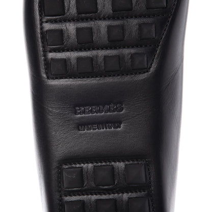 Hermes Supple Calfskin Irving Driving Moccasin Loafers 36.5 Black 6 of 9