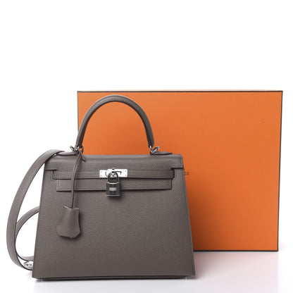 Hermes Epsom Kelly Sellier 25 Etain 12 of 12