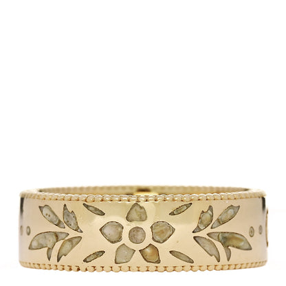 Gucci 18K Yellow Gold Enamel 6mm Icon Blooms Ring 54 6.75 1 of 6